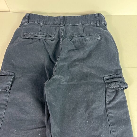 Zara Pants Women's 29x29* High Rise Wide Leg Dark Blue Faded Cargos Tag 4 - Picture 10 of 16